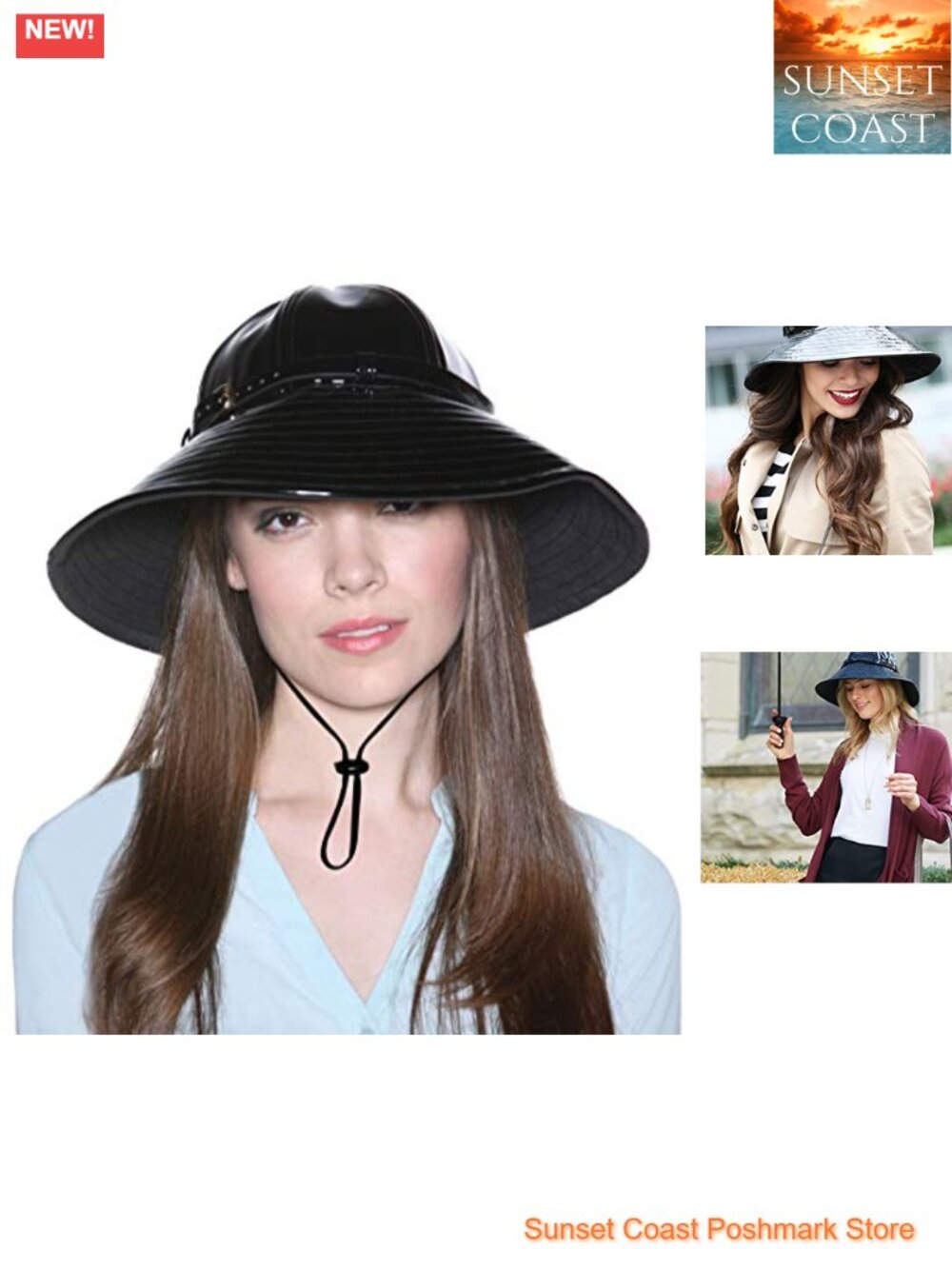 Waterproof Rain & Sun Bucket Hat with Chin Strap, Packable for Travel Hiking